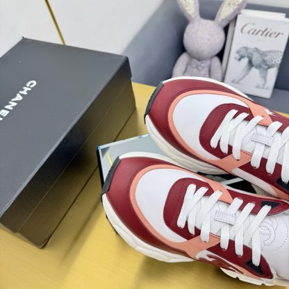 Chanel men's and women's couple's red and white classic sports casual shoes - Image 6