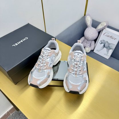 Chanel men's and women's couple silver pink classic breathable casual dad shoes - Image 6