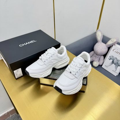 Chanel men's and women's couple's pure white classic sports fashion casual dad shoes - Image 6
