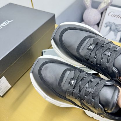 Chanel men's and women's couple's pure black classic sports fashion casual dad shoes - Image 6