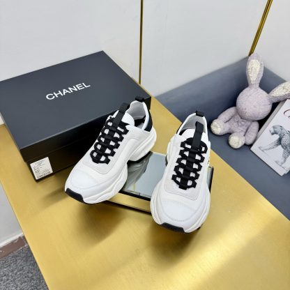 Chanel men's and women's couple's gray and black classic sports casual dad shoes - Image 6