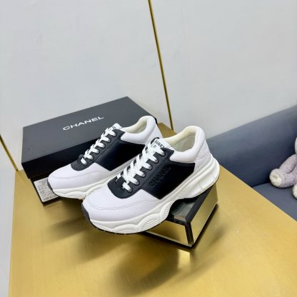 Chanel men's and women's couple's white mix and match black classic sports casual dad shoes - Image 6