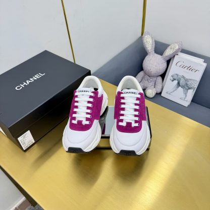 Chanel men's and women's couple's white mix and match pink classic sports casual dad shoes - Image 6