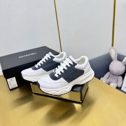 Chanel men's and women's couple's white mix and match gray classic sports casual dad shoes - Image 5