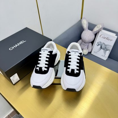 Chanel men's and women's couple's black mix and match white classic sports casual dad shoes - Image 6