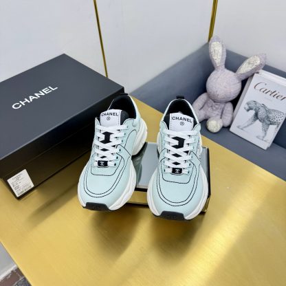 Chanel light green casual shoes for men and women - Image 5