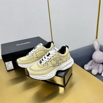 Chanel unisex couple's light yellow casual dad shoes - Image 6