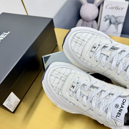 Chanel unisex couple's grey and white casual shoes - Image 6