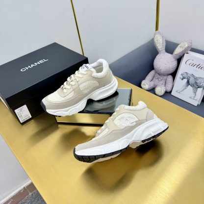 Chanel unisex couple's light yellow brown casual dad shoes - Image 6