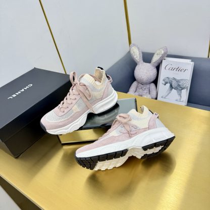 Chanel unisex couple's pink with apricot casual dad shoes - Image 6