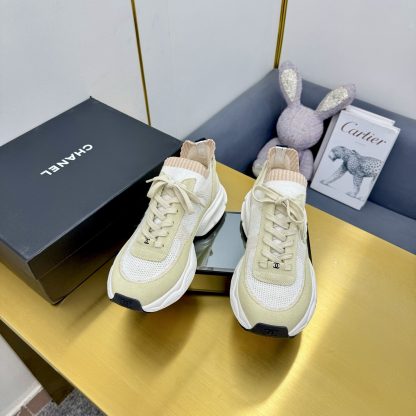 Chanel unisex couple's light green with white casual dad shoes - Image 6
