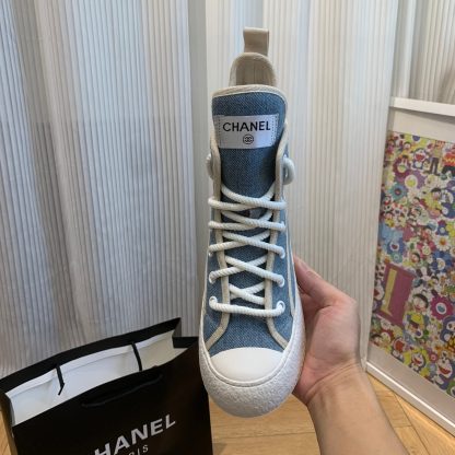 Chanel new comfortable dark blue mid boots - Image 6