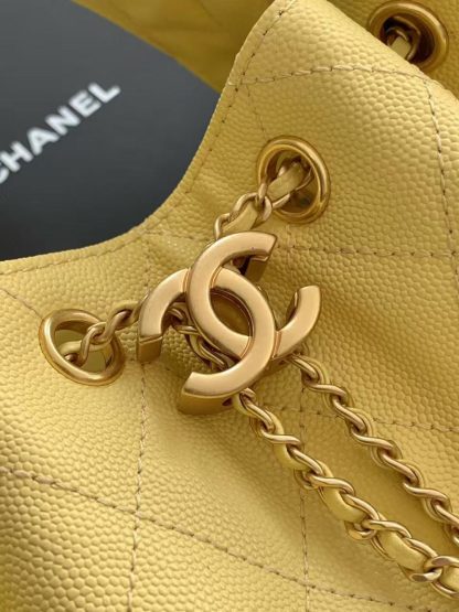 Chanel hobo underarm bag vintage coin button drawstring bucket bag - Image 6