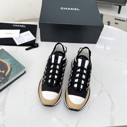 Chanel Spring and Autumn Super Durable Black Apricot Casual Shoes - Image 6