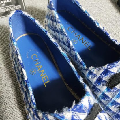Chanel blue and white checkered numb casual shoes - Image 5