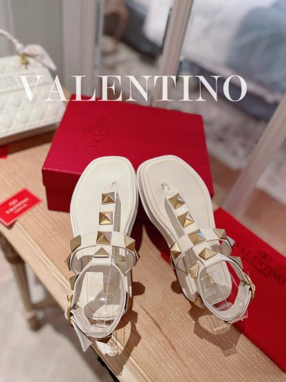 VALENTINO Metallic Studded Platform Sandals - Image 6