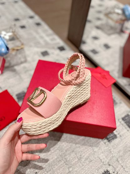 VALENTINO Braided rope wedge sandals - Image 6