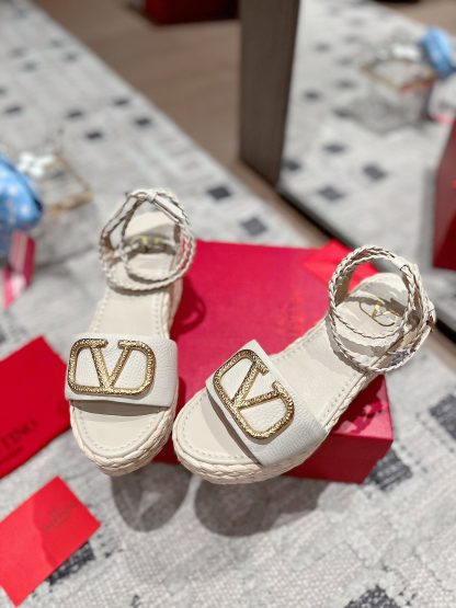 VALENTINO Braided rope wedge sandals - Image 6