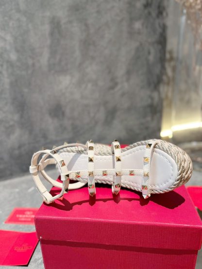 VALENTINO Studded Rope Woven Wedge Sandals - Image 6