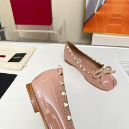 VALENTINO Simple Versatile Bow Studded Flat Casual Shoes - Image 6