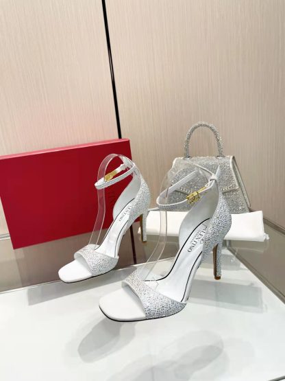 VALENTINO White Exquisite Rhinestone High Heels - Image 6