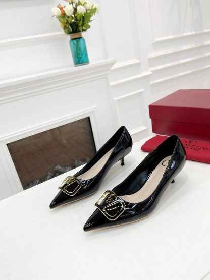 VALENTINO Bronze Buckle Series Fashion High Heels - Image 6