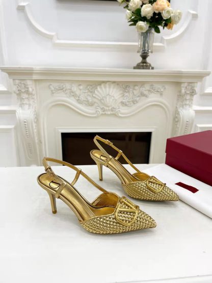 VALENTINO Simple Elegant Woven High Heels - Image 5