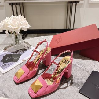 VALENTINO simple temperament large rivet high heels