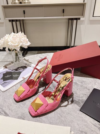 VALENTINO simple temperament large rivet high heels