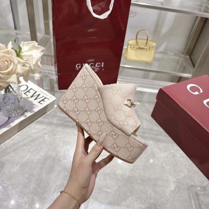 Gucci Horsebit Wedge Heel Women's Slide Sandals - Image 5