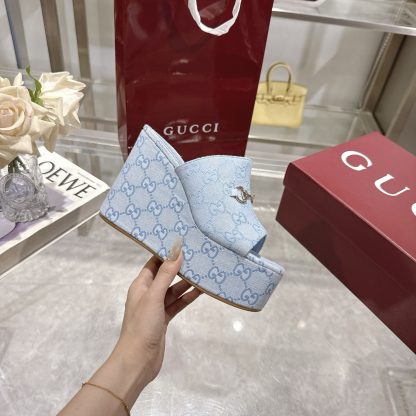 Gucci Horsebit Wedge Heel Women's Slide Sandals - Image 6
