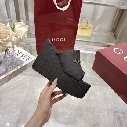 Gucci Horsebit Wedge Heel Women's Slide Sandals - Image 5