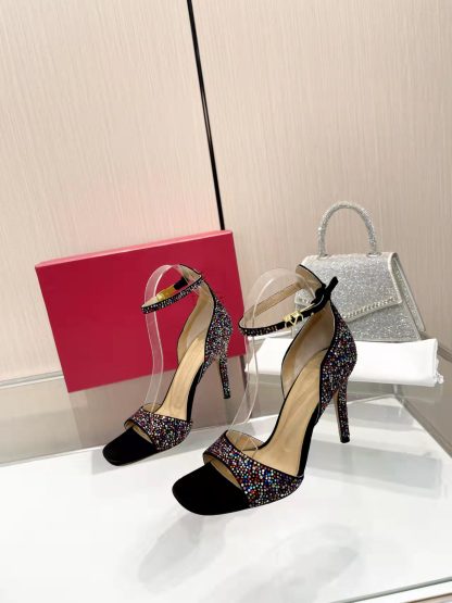 VALENTINO Elegant Diamond Crystal High Heels - Image 6