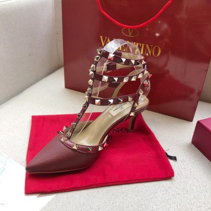 VALENTINO Litchi leather series elegant high heels - Image 6