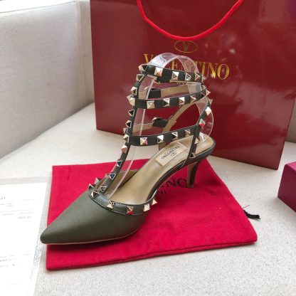 VALENTINO Litchi leather series elegant high heels - Image 6