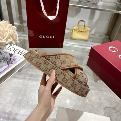 Gucci Women's New GG Cross-over Platform Sandals - Image 6