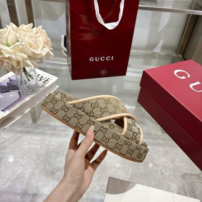 Gucci Women's New GG Cross-over Platform Sandals - Image 6