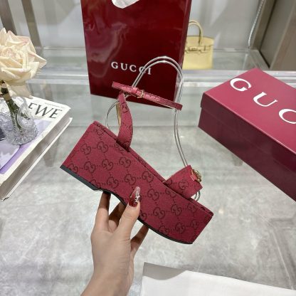 Gucci Women's Horsebit Flat Mid-Heel Platform Sandals - Image 6