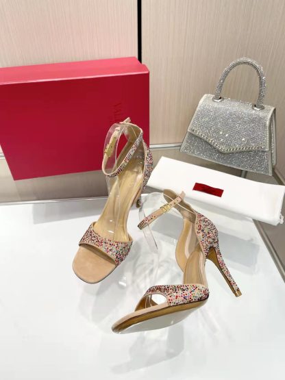 VALENTINO elegant diamond-covered exquisite fashion high heels - Image 6