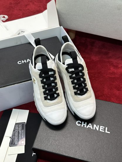 Chanel beige mix and match classic casual sneakers for men and women - Image 5