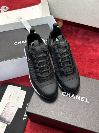 Chanel black men's and women's couple's mixed craftsmanship embroidery style versatile casual sports shoes - Image 6