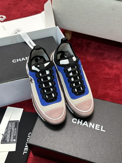 Chanel blue and black men and women couples mix and match craft embroidery style versatile casual sports shoes - Image 6