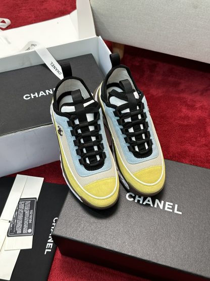 Chanel men's and women's couple's yellow and blue mixed craft embroidery style versatile casual sports shoes - Image 6