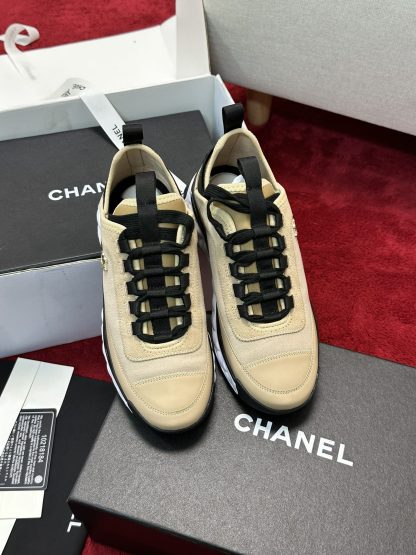 Chanel men's and women's couple's versatile fashionable apricot color mix and match casual sports shoes - Image 5
