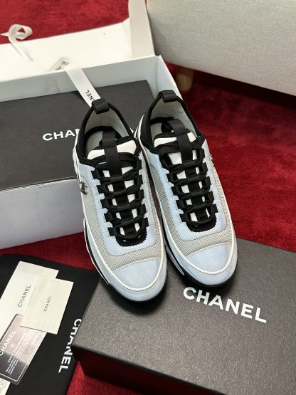 Chanel men's and women's couple's versatile fashion blue-gray mix and match casual sports shoes - Image 6