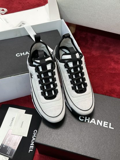 Chanel men's and women's couple's versatile fashion white and black mix and match casual sports shoes - Image 6