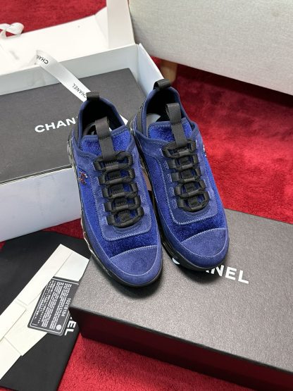 Chanel men's and women's couple's versatile fashionable dark blue mix and match casual sports shoes - Image 6