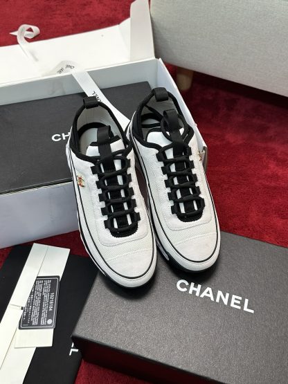 Chanel classic men's and women's couple's white and black mix and match fashion casual sports shoes - Image 5