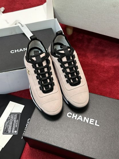 Chanel unisex couple pink mix and match classic fashion casual sneakers - Image 6