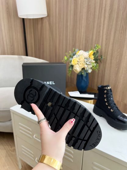 Chanel autumn and winter new black strap design non-slip boots - Image 6
